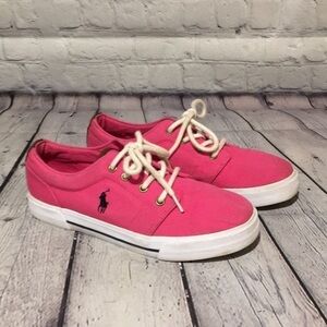 Polo by Ralph Lauren women’s pink canvas sneaker’s Sz 5